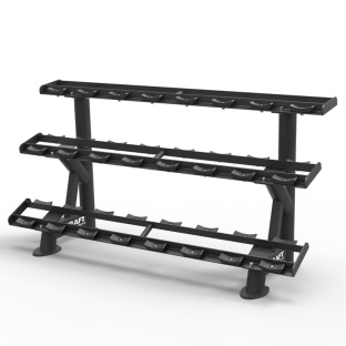 Стойка для 12 пар гантелей 3-х ярусная KRAFT Fitness PRO KFTTDRYB